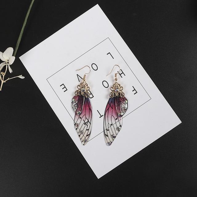 Purple Butterfly Wings Earrings - Floral Fawna