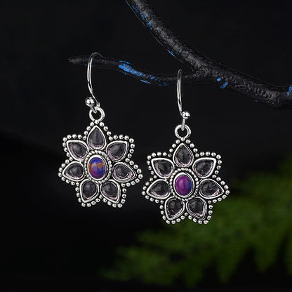 Purple Plum Blossom Earrings - Floral Fawna