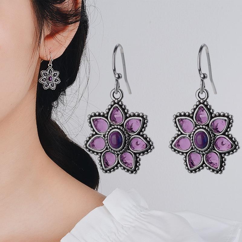 Purple Plum Blossom Earrings - Floral Fawna