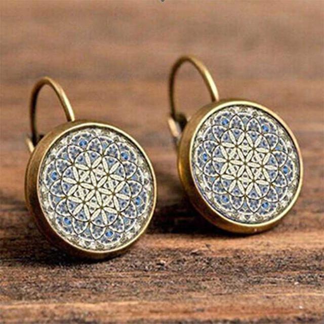 Retro Flower Patterns Stud Earrings - Floral Fawna