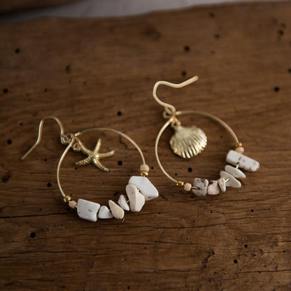 The Sea Goddess Earrings - Floral Fawna