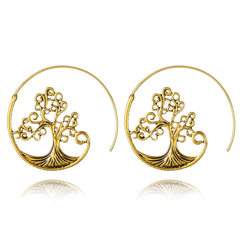 Tree Of Life Spiral Hoop Earrings - Floral Fawna