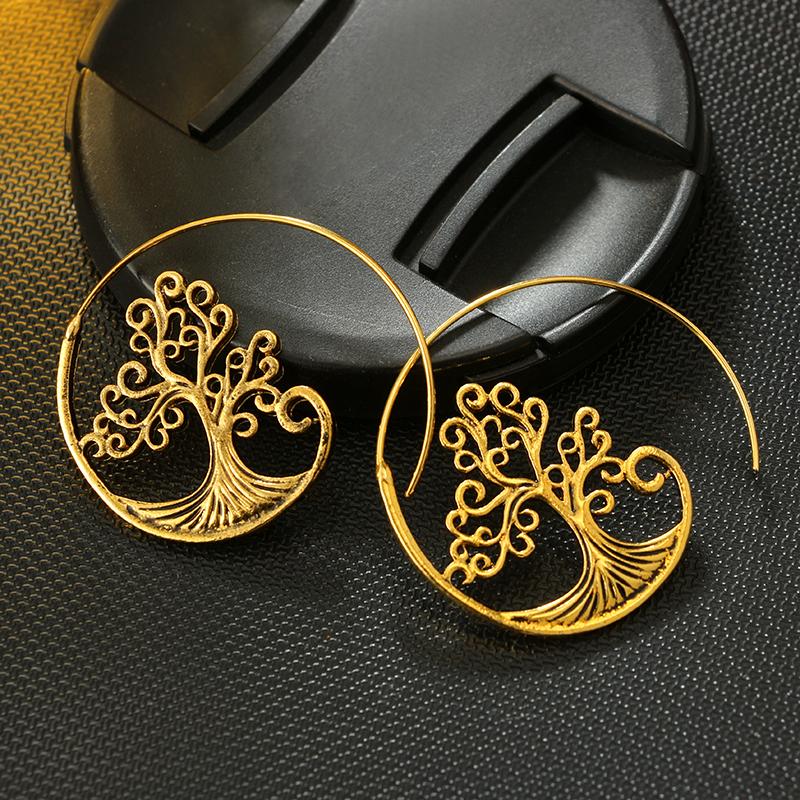 Tree Of Life Spiral Hoop Earrings - Floral Fawna