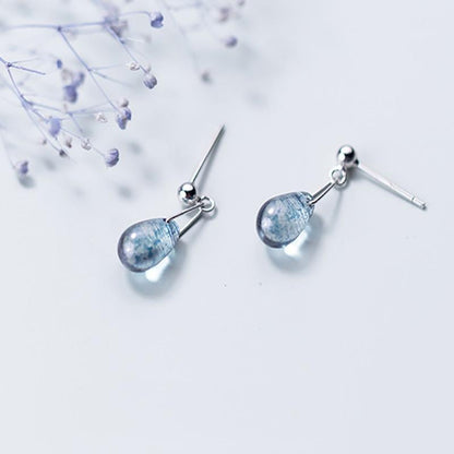Water Drop Moonstone Earrings - Floral Fawna