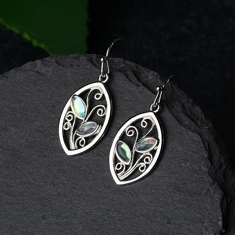 Forest Goddess Moonstone Earrings - Floral Fawna