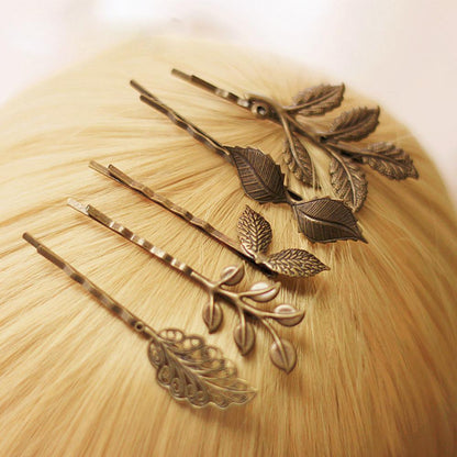 Assorted Leaves Hair Pins Set - Floral Fawna