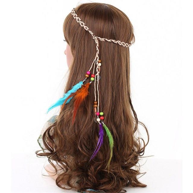 Boho Feathers Weave Hair Accessory - Floral Fawna