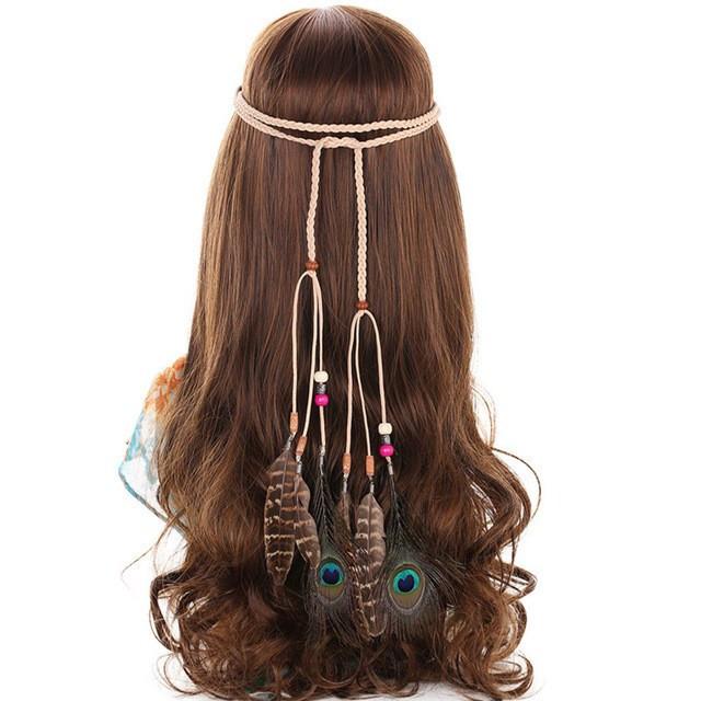 Navajo Collection Genuine 100% Real Bohemian Hair Feather Extensions. Kit  includes 6 individual hair feathers, hook, beads