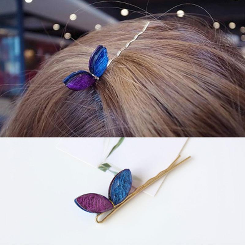Butterfly Wings Crystal Hair Pin - Floral Fawna