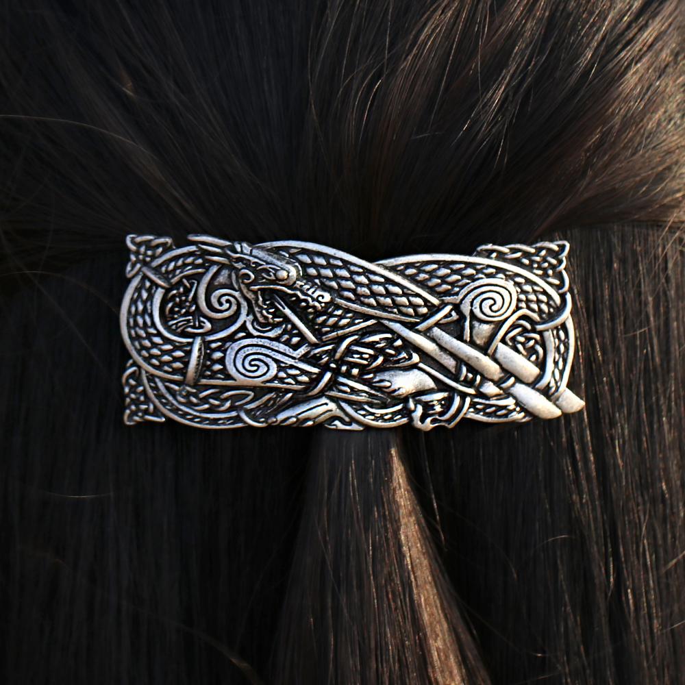 Northern Viking Dragon Hair Barrette - Floral Fawna