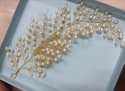 Pearl Leaf Hair Comb - Floral Fawna