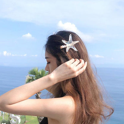 Starfish Pearl Hair Clip - Floral Fawna
