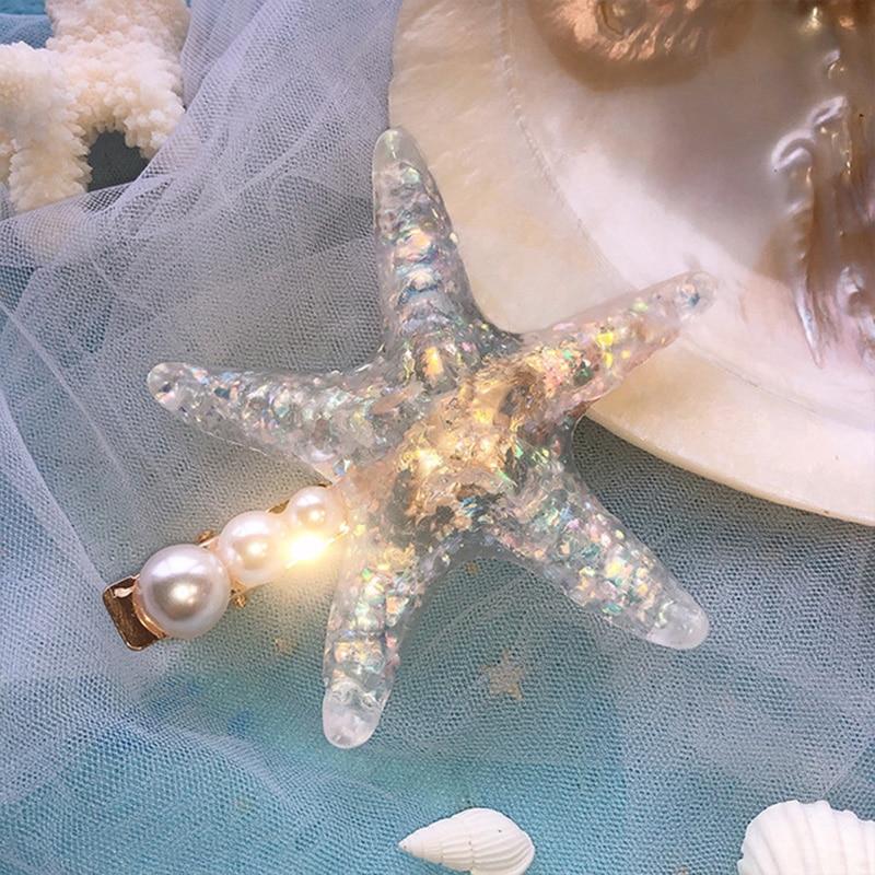 Starfish Pearl Hair Clip Floral Fawna