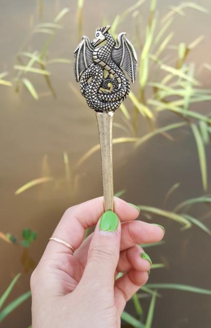 Viking Moon Dragon Hair Sticks - Floral Fawna