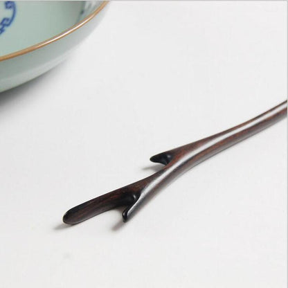 Vintage Style Sandalwood Antler Hair Stick - Floral Fawna