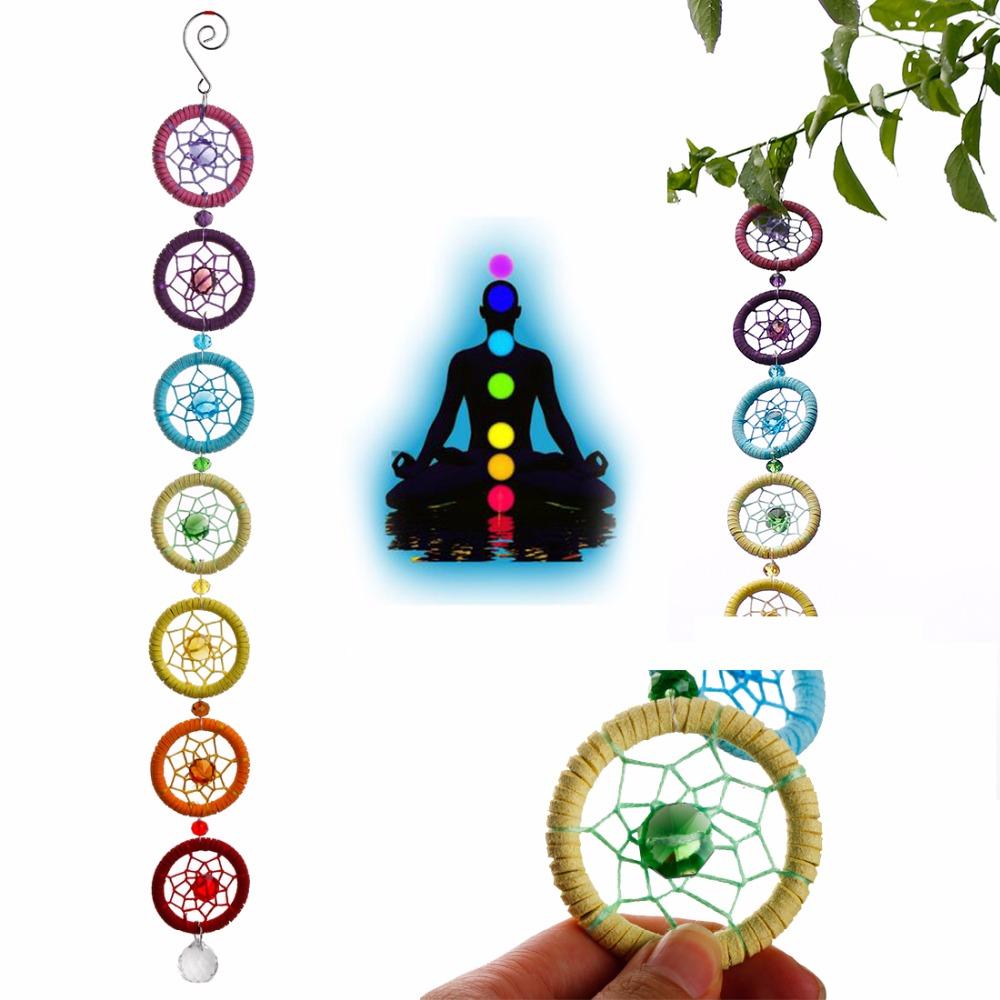 7 Chakra Dream Catcher Hanging Decoration - Floral Fawna