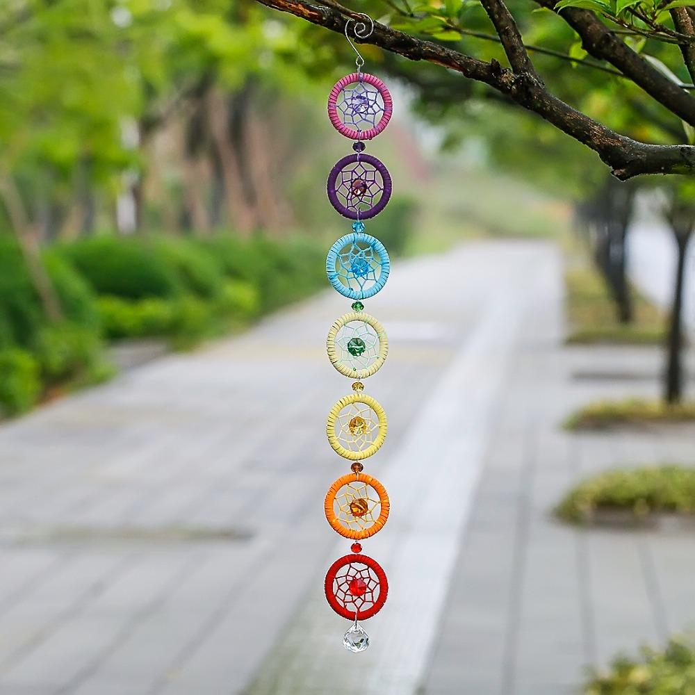 7 Chakra Dream Catcher Hanging Decoration - Floral Fawna