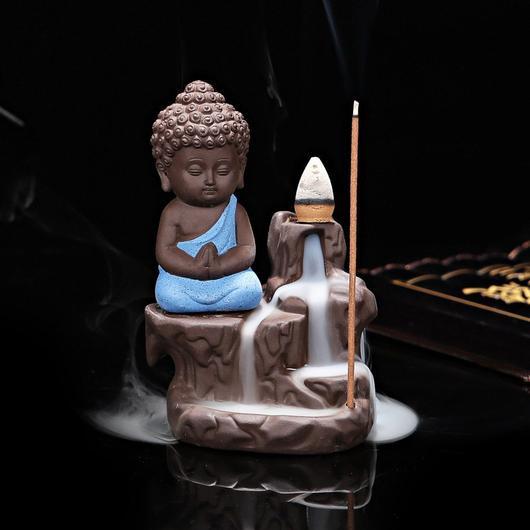 Monk & Buddha Waterfall Incense Burner - Floral Fawna