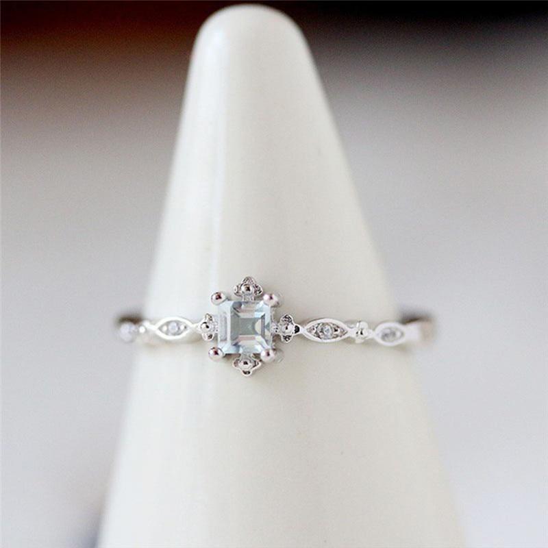 The Icy Sky Crystal Ring - Floral Fawna