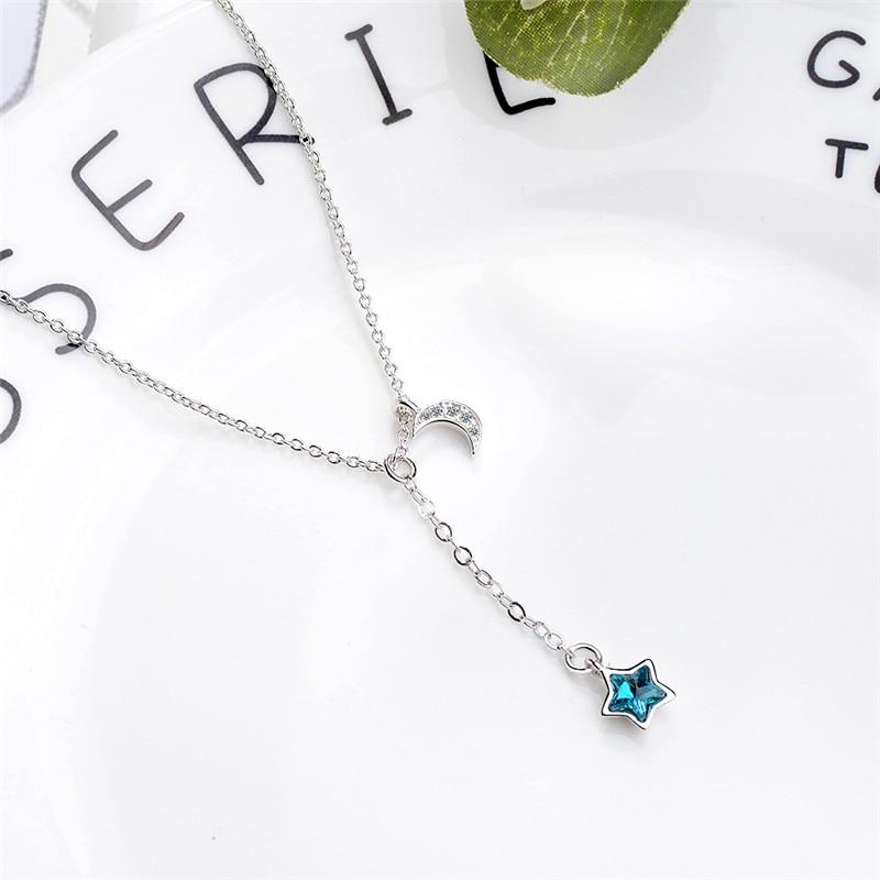 Blue Celestial Night Necklace - Floral Fawna