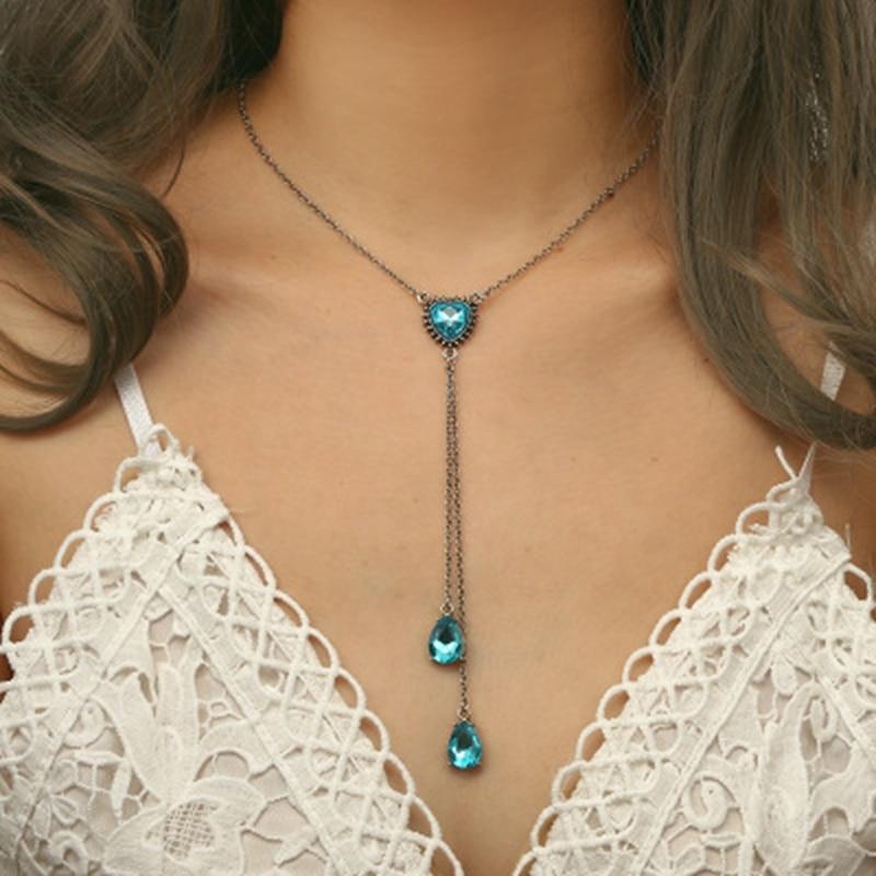 Blue Heart Goddess Necklace - Floral Fawna