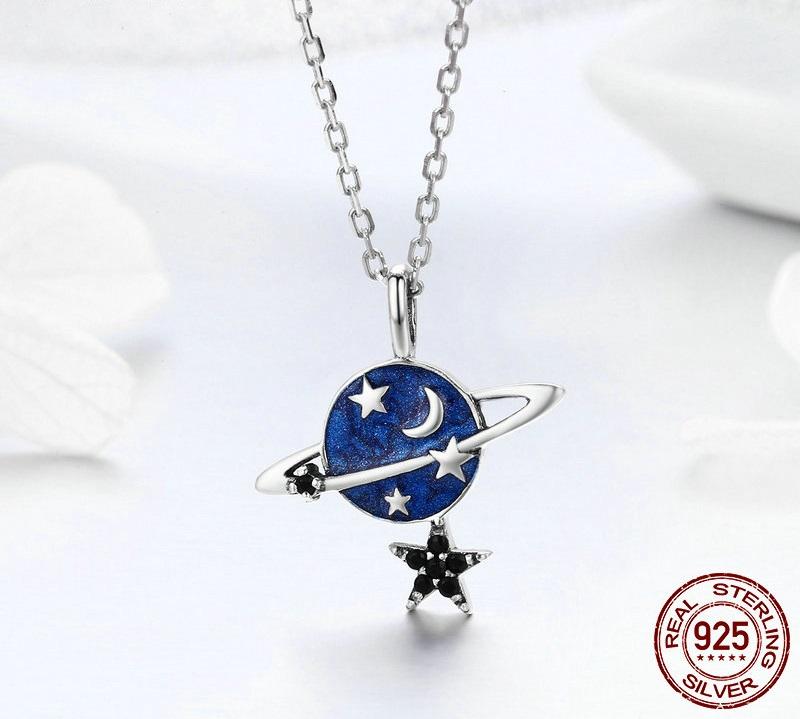 Captivating Planet Sterling Silver Necklace - Floral Fawna