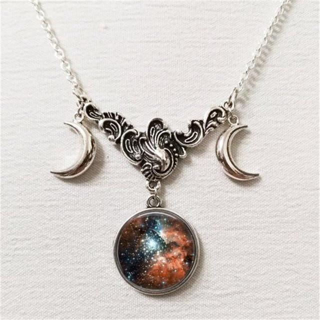 Celestial Moon Goddess Necklace - Floral Fawna