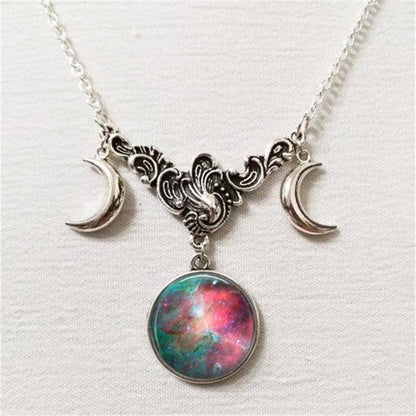 Celestial Moon Goddess Necklace - Floral Fawna