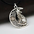 Celtic Wise Owl & Wolf Moon Necklace - Floral Fawna