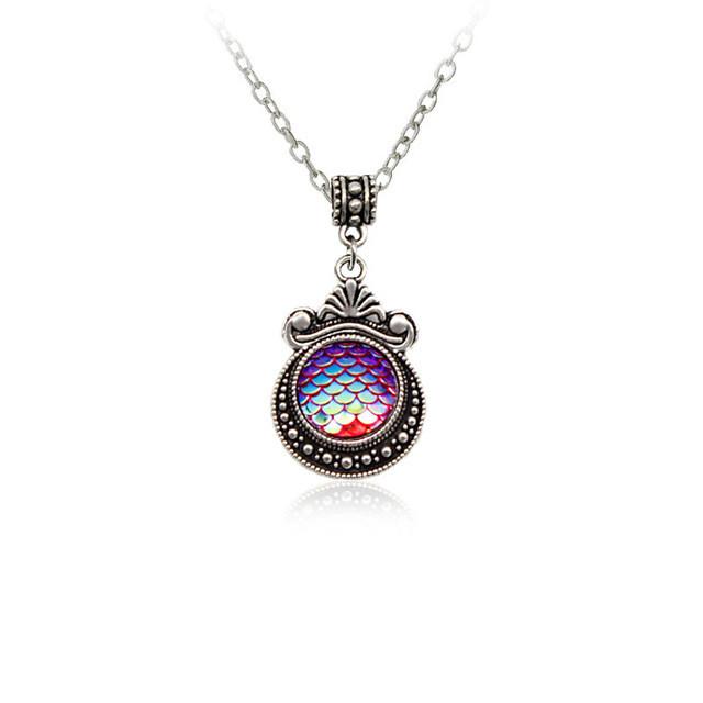 Colorful Mermaid Scale Necklace - Floral Fawna