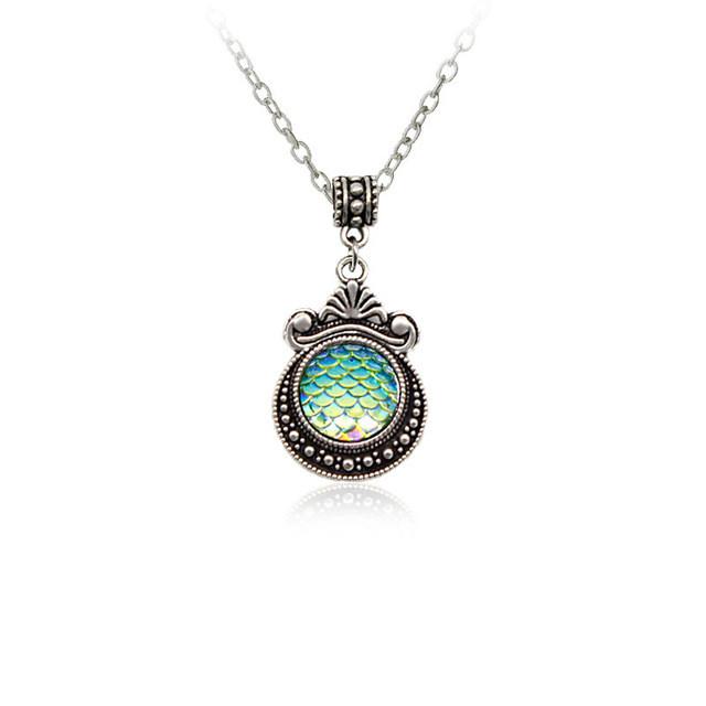 Colorful Mermaid Scale Necklace - Floral Fawna
