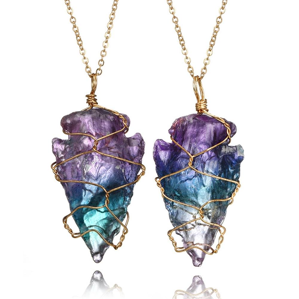 Colorful Rainbow Stone Necklace - Floral Fawna