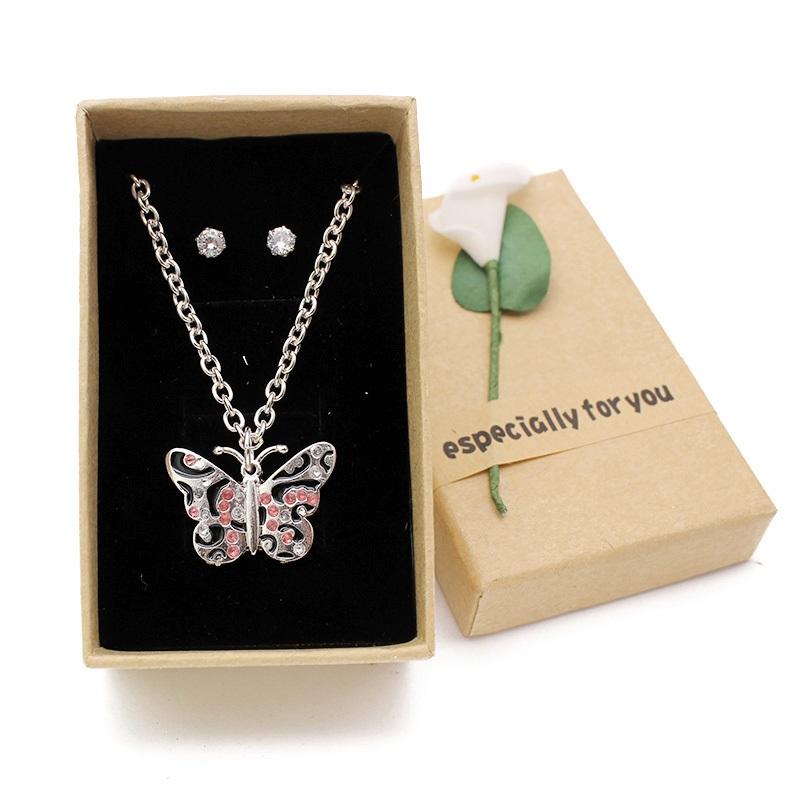Crystal Butterfly Jewelry Set - Floral Fawna