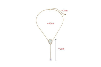Delicate Opal Crystal Necklace - Floral Fawna