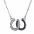 Double Horseshoe & Rhinestones Necklace - Floral Fawna