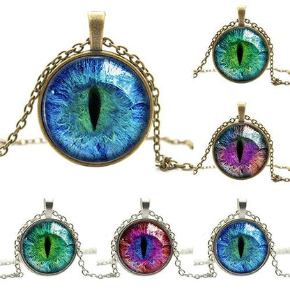 Dragon Eye Cabochon Necklace - Floral Fawna