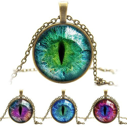 Dragon Eye Cabochon Necklace - Floral Fawna