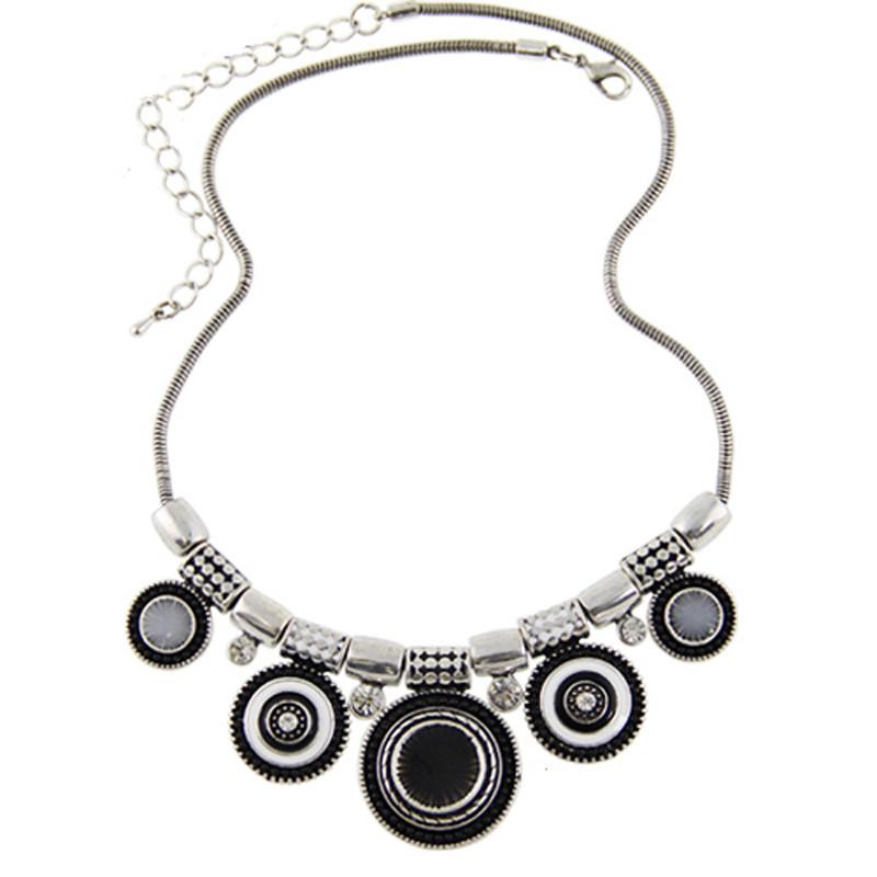 Ethnic Colorful Bead Pendant Necklace - Floral Fawna