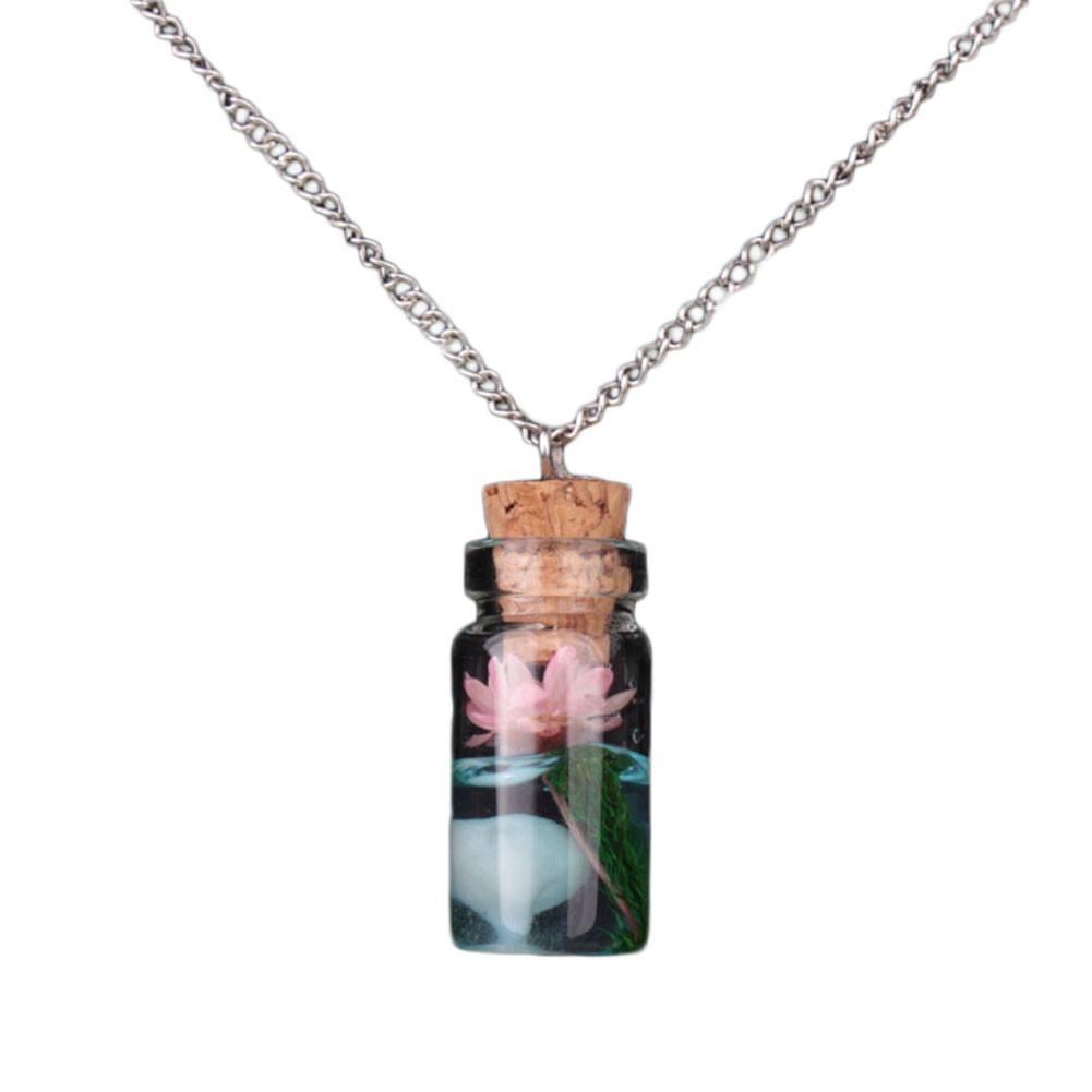 Glow In The Dark Lotus Wish Necklace - Floral Fawna