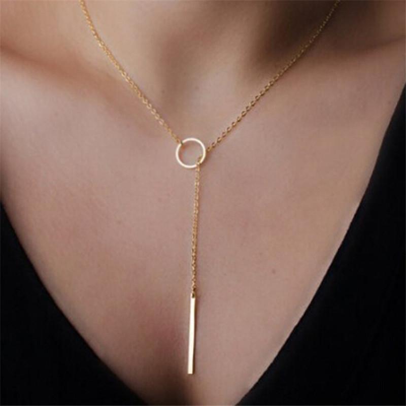 Gold Multilayer Long Strip Pendant Necklace - Floral Fawna