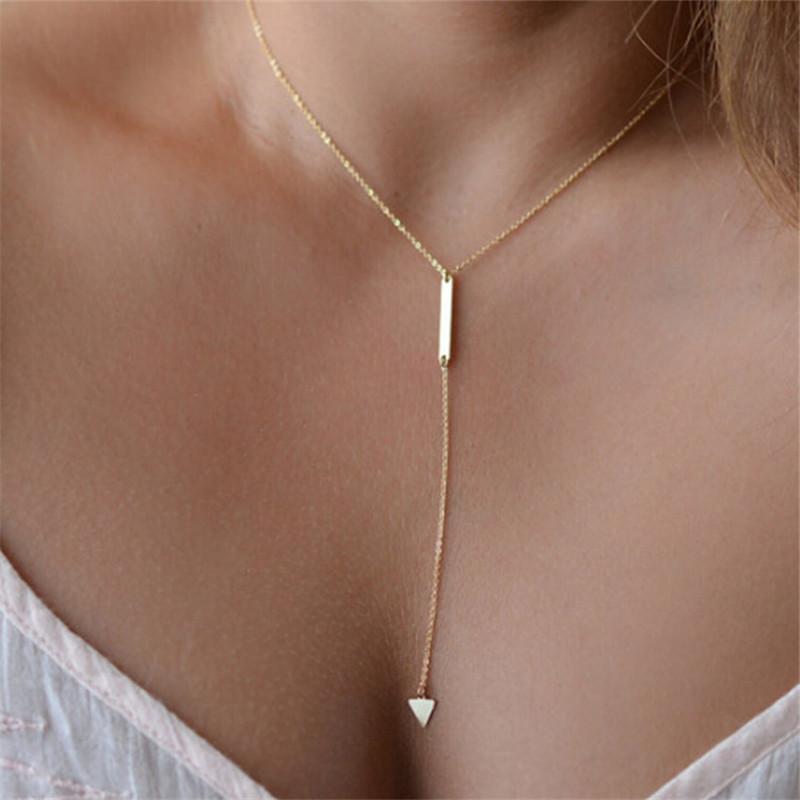 Gold Multilayer Long Strip Pendant Necklace - Floral Fawna