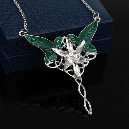 Green Elven Goddess Necklace - Floral Fawna