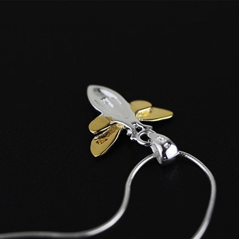 Honey Bee Sterling Silver Necklace - Floral Fawna