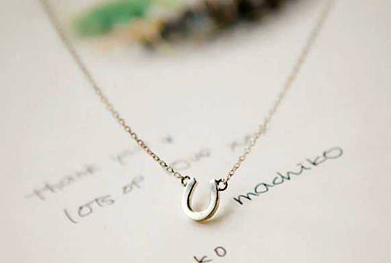 Horseshoe Lucky Necklace - Floral Fawna