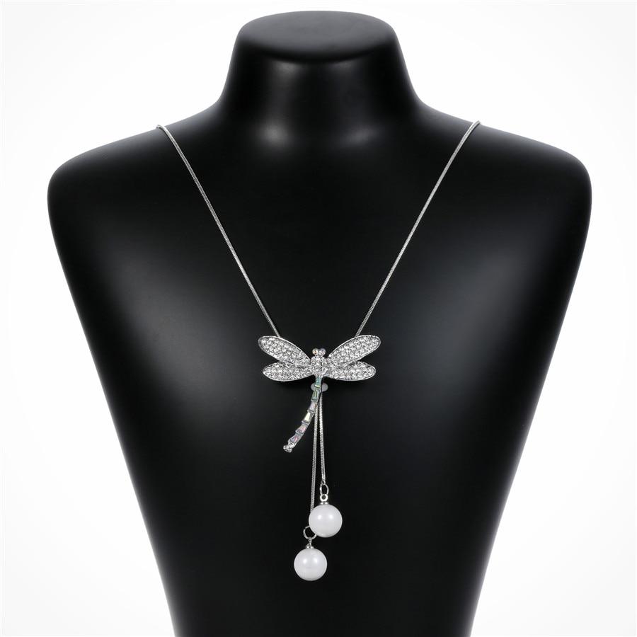 Lovely Dragonfly Pearl Necklace - Floral Fawna