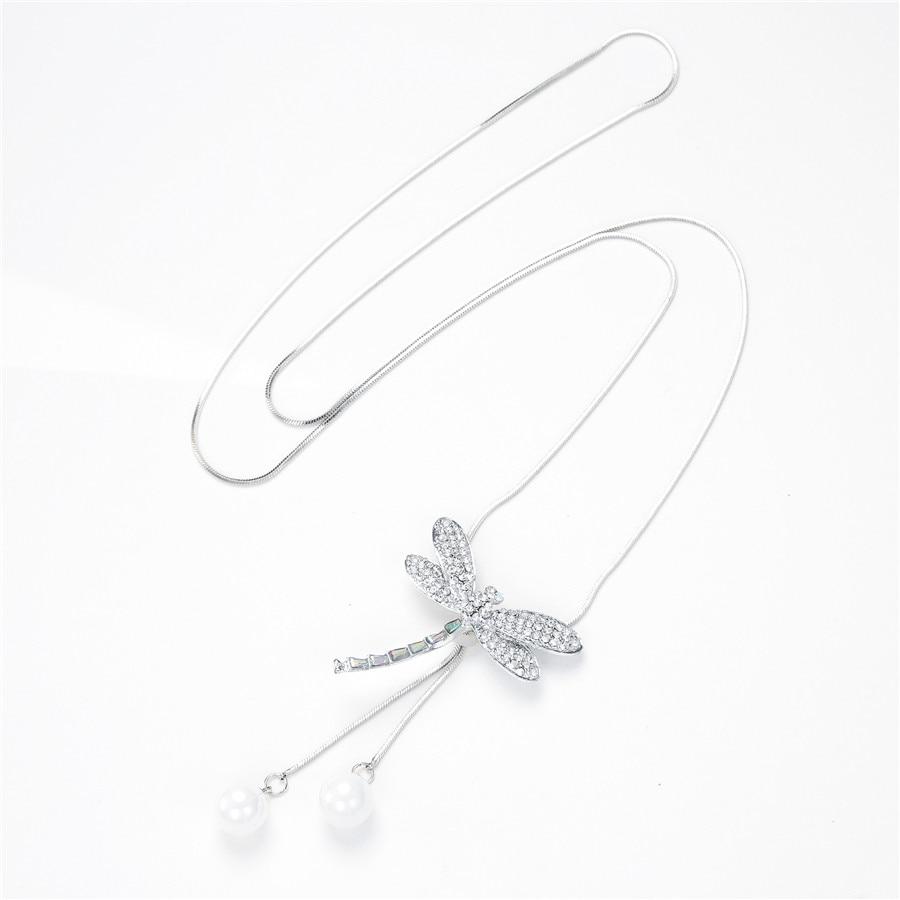 Lovely Dragonfly Pearl Necklace - Floral Fawna