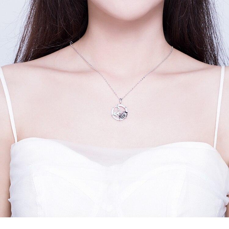 Lovely Panda Silver Necklace - Floral Fawna