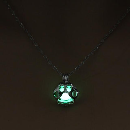 Magical Glow In The Dark Dog Paw Necklace - Floral Fawna