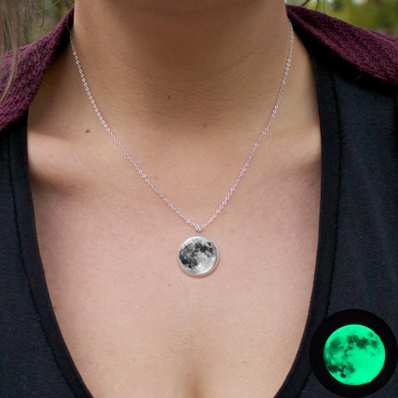 Glow in the hot sale dark moon necklace