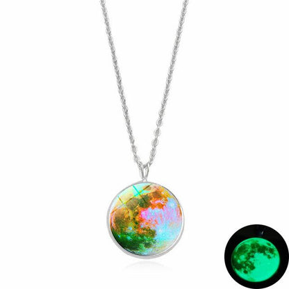 Magical Glow In The Dark Moon Necklace - Floral Fawna